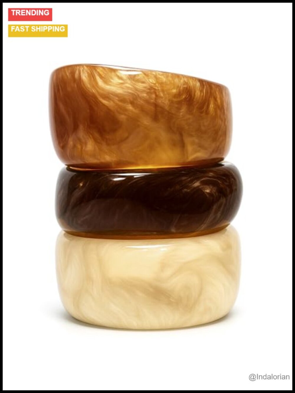 Chunky Acrylic Resin Bangle Bracelets Retro Stackable Statement Jewelry Gift Set